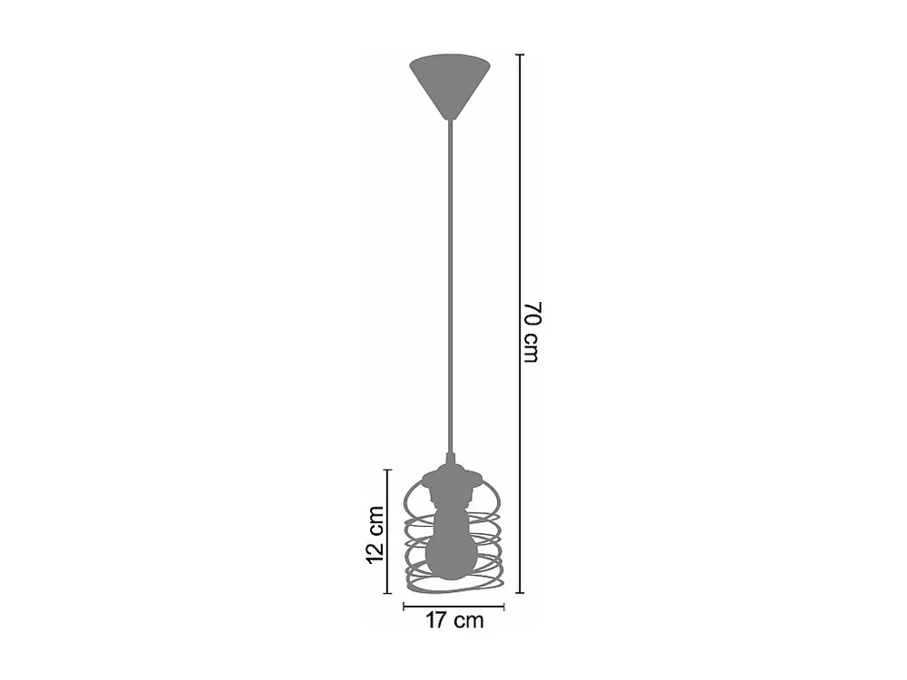 Suspensão TOSEL SAMILA vidro tigela vermelho D14,5 x H70 cm
