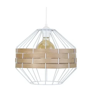 Suspensão TOSEL TRESSÉ BHAMO B metal e madeira globo Madeira de faia D36 x H90 cm
