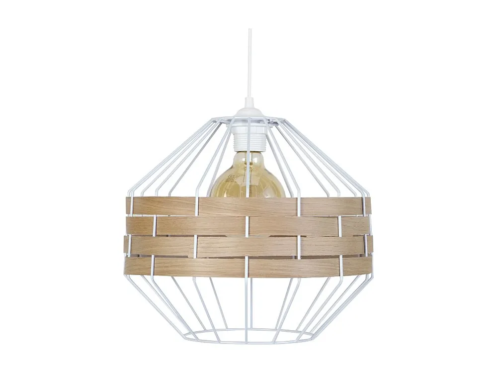 Suspensão TOSEL TRESSÉ BHAMO B metal e madeira globo Madeira de faia D36 x H90 cm