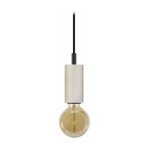 Suspensão TOSEL XIU metal cilindro branco dourado D18 x H85 cm