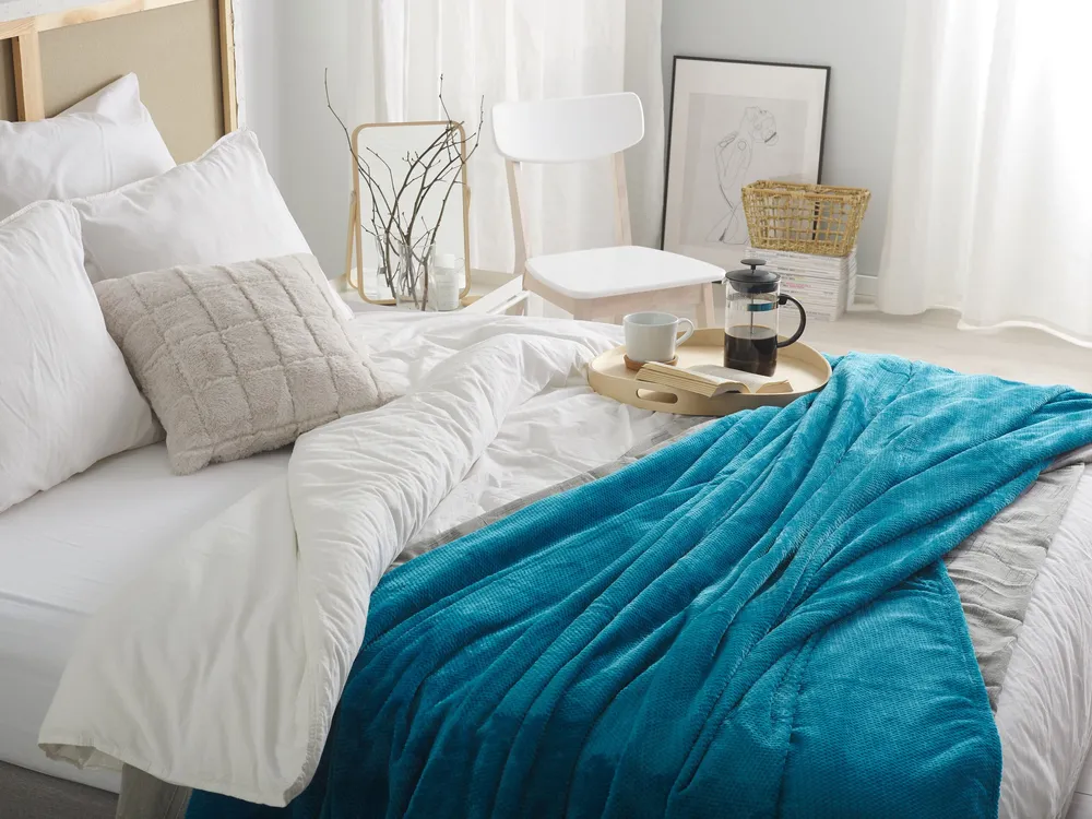 Blanket SAITLER 150 x 200 cm Azul-turquesa