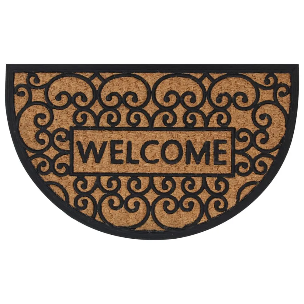Protetor para Escrivaninha Tapete de porta semicircular 45x75 cm borracha e fibra de coco