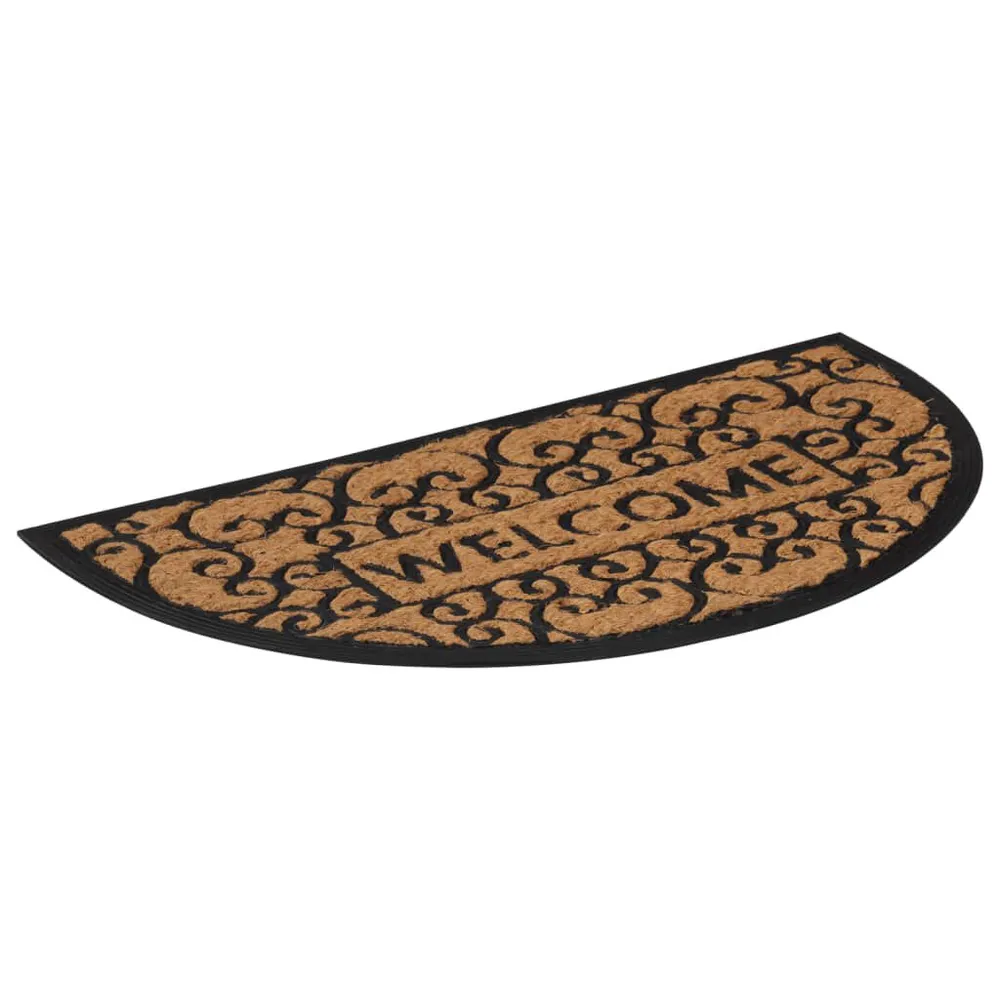 Protetor para Escrivaninha Tapete de porta semicircular 45x75 cm borracha e fibra de coco