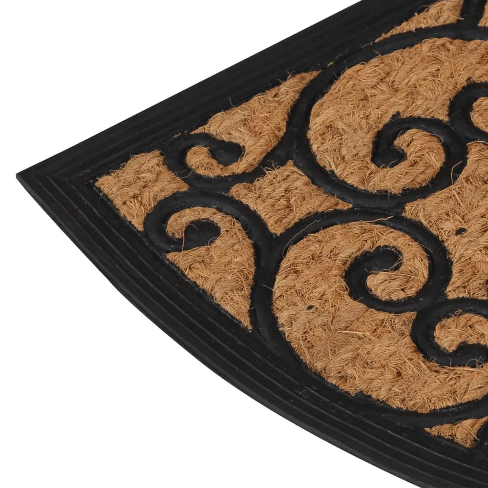 Protetor para Escrivaninha Tapete de porta semicircular 45x75 cm borracha e fibra de coco