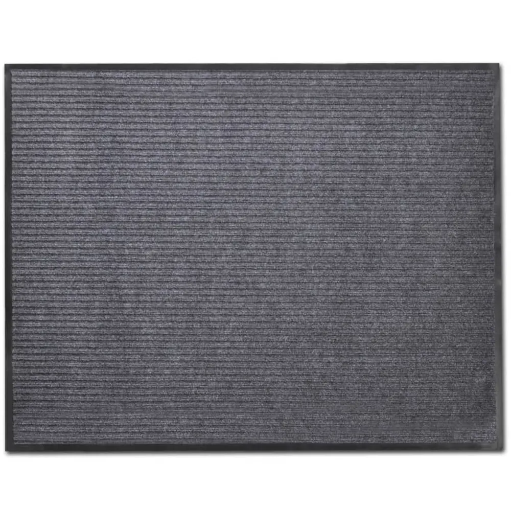 Tapete de entrada com nervuras PVC Cinza 90 X 150 cm | Lavável na Máquina | Não Desbota
