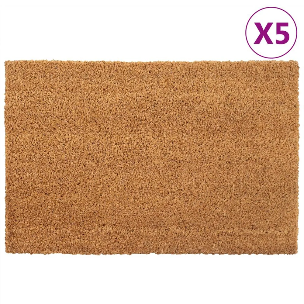 Tapetes porta 5 pcs 40x60 cm fibra de coco tufada genuíno (Antialérgico)