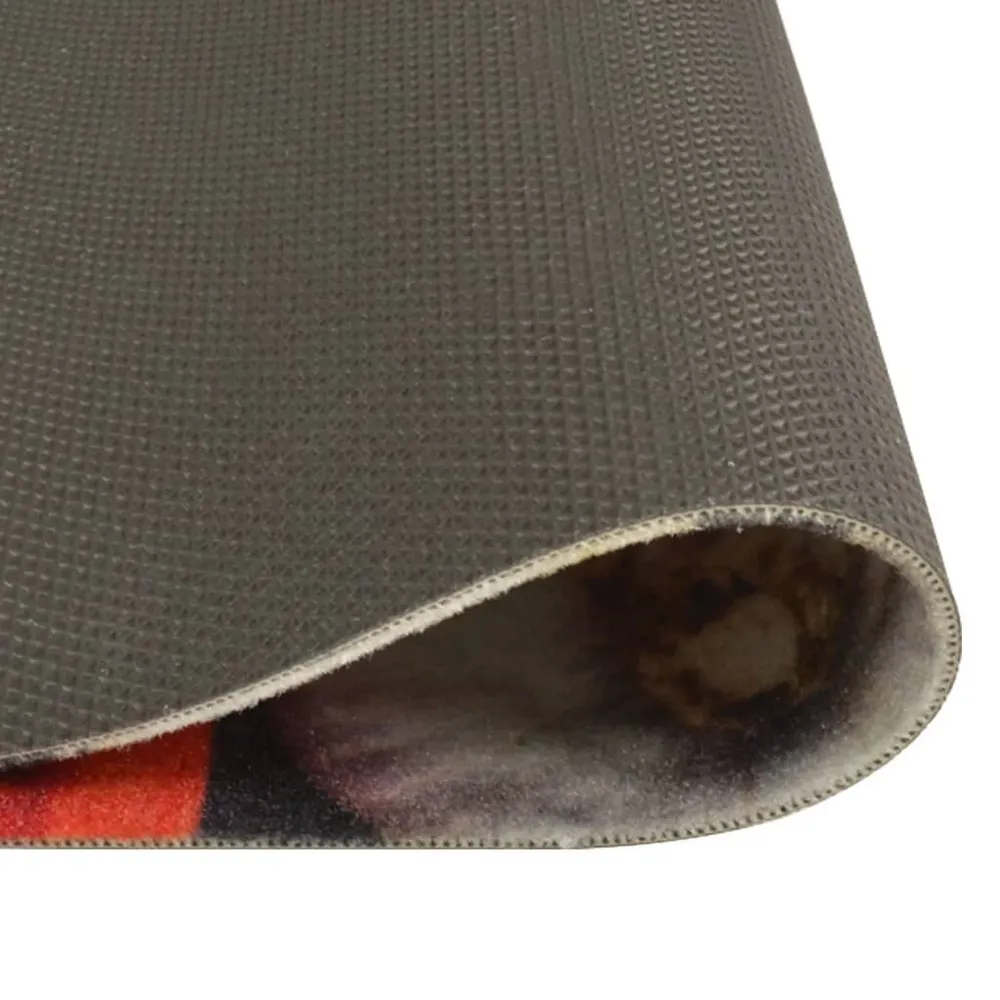 Tapete de cozinha lavável 45x150 cm veludo padrão vinho/jantar vidaXL