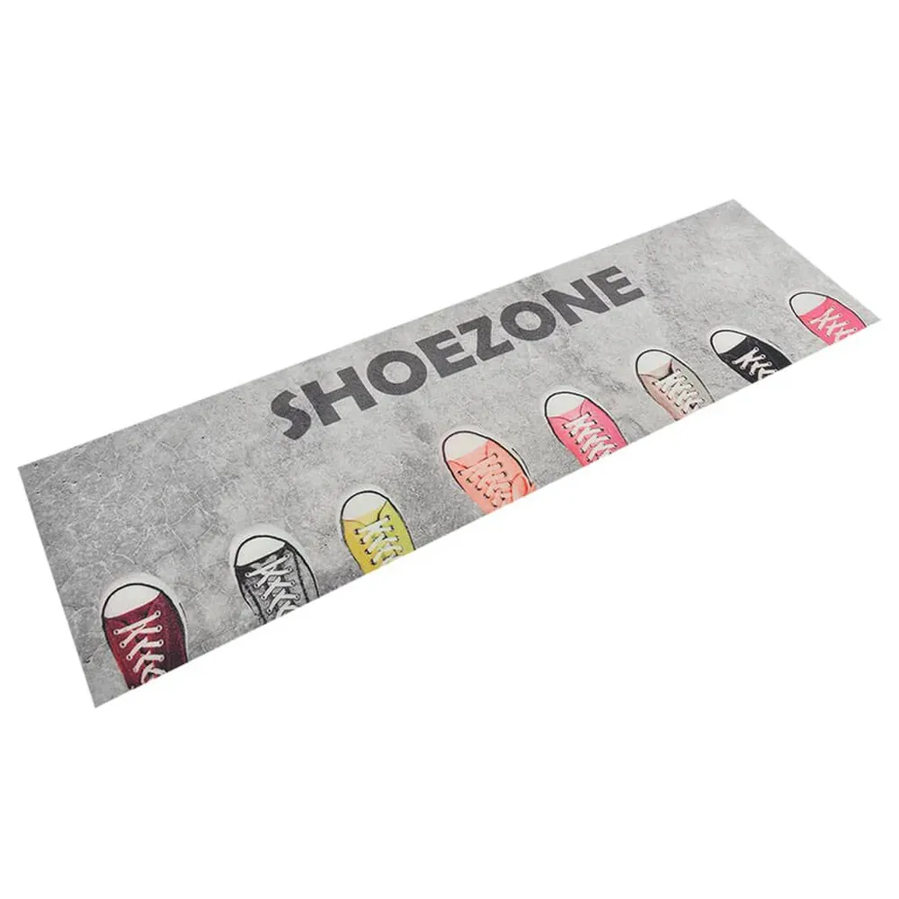 Tapete de cozinha lavável 45x150 cm veludo padrão shoezone vidaXL