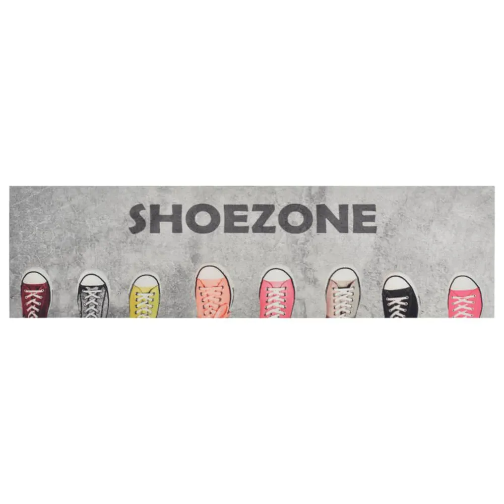 Tapete de cozinha lavável 45x150 cm veludo padrão shoezone vidaXL