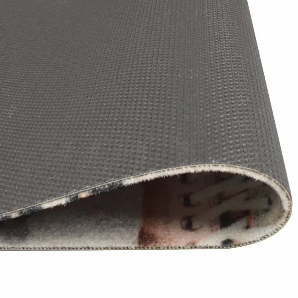 Tapete de cozinha lavável 45x150 cm veludo padrão shoezone vidaXL