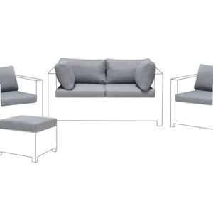 Conjunto de capas de almofada cinzento MILANO com 2 Capas