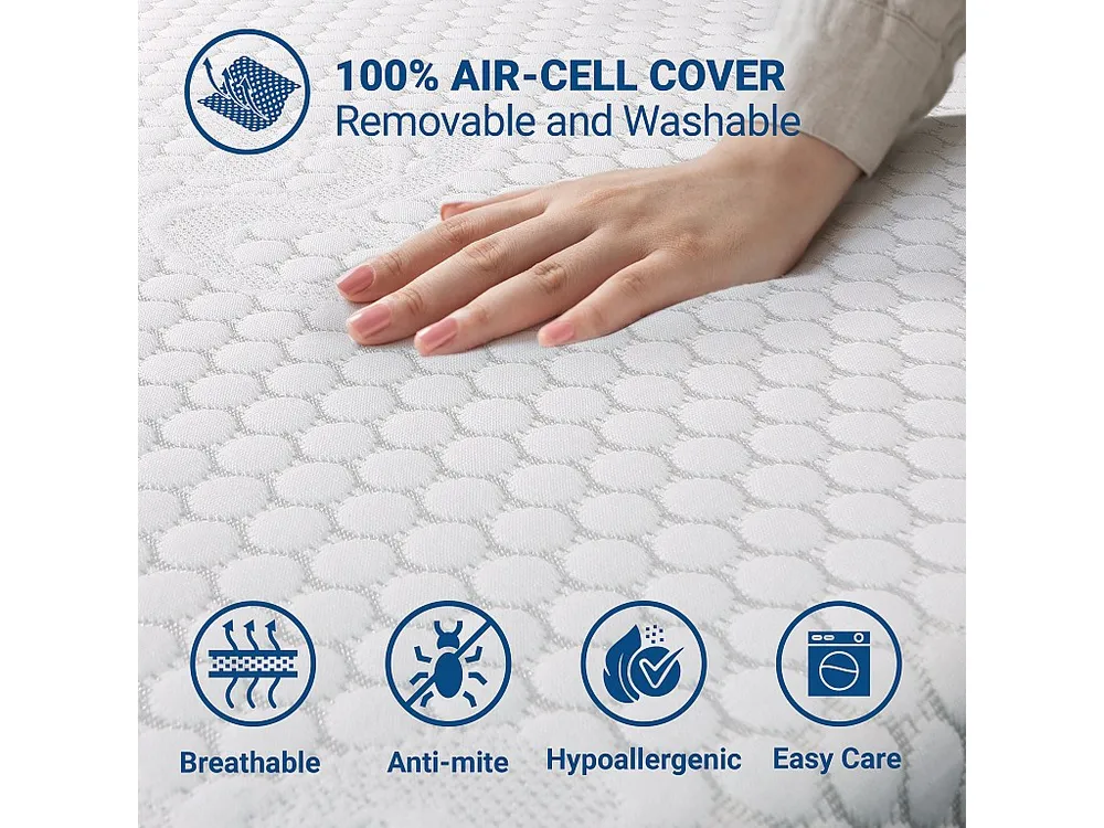 Capa Elástica para Cama Capa de colchão duplo em espuma viscoelástica | Protectores de colchão 6 cm | Capa de colchão amov...