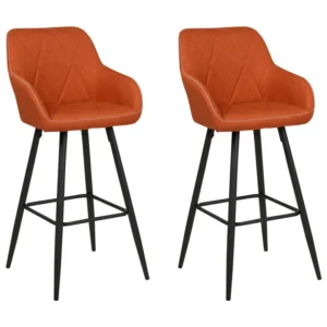 Bar Chair Set 2 Fabric Laranja DARIEN