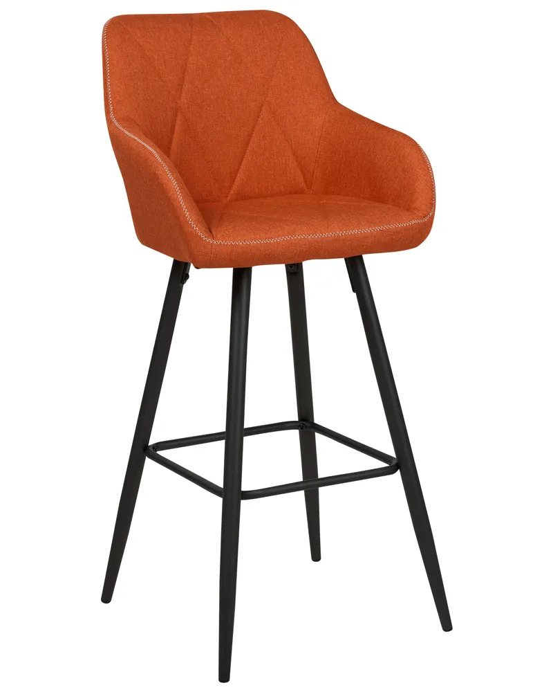 Bar Chair Set 2 Fabric Laranja DARIEN