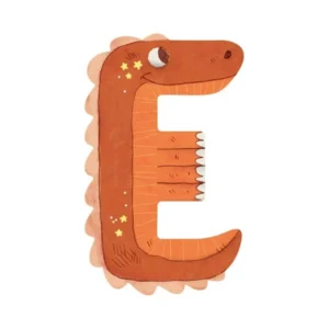 Orange wooden letter E