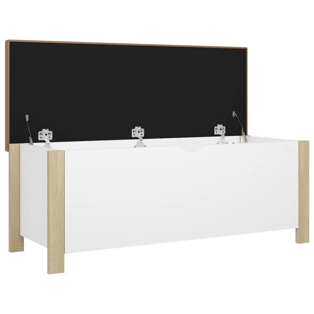 Cabide para Secar Caixa arrumação com almofadão contrap. 105x40x45cm branco/sonoma