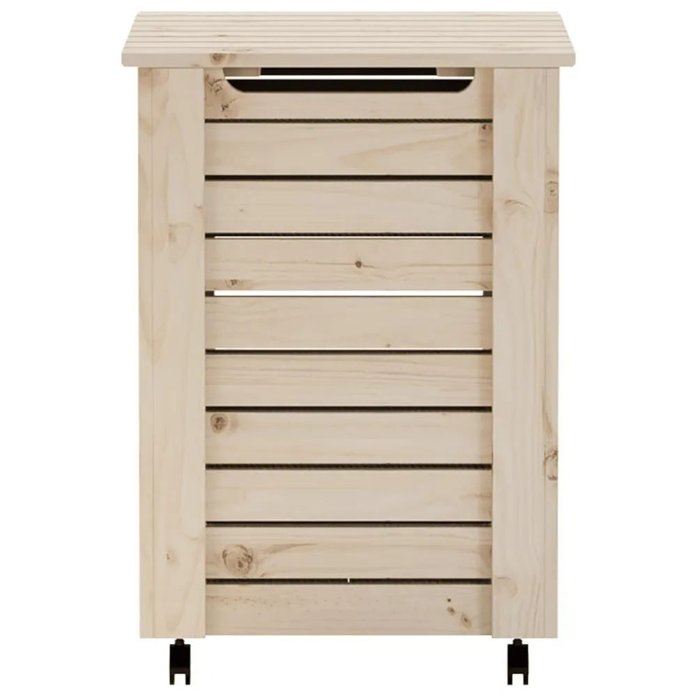 Cesto de roupa com rodas RANA 45x45x64 cm pinho maciço com Garantia de 1 Ano