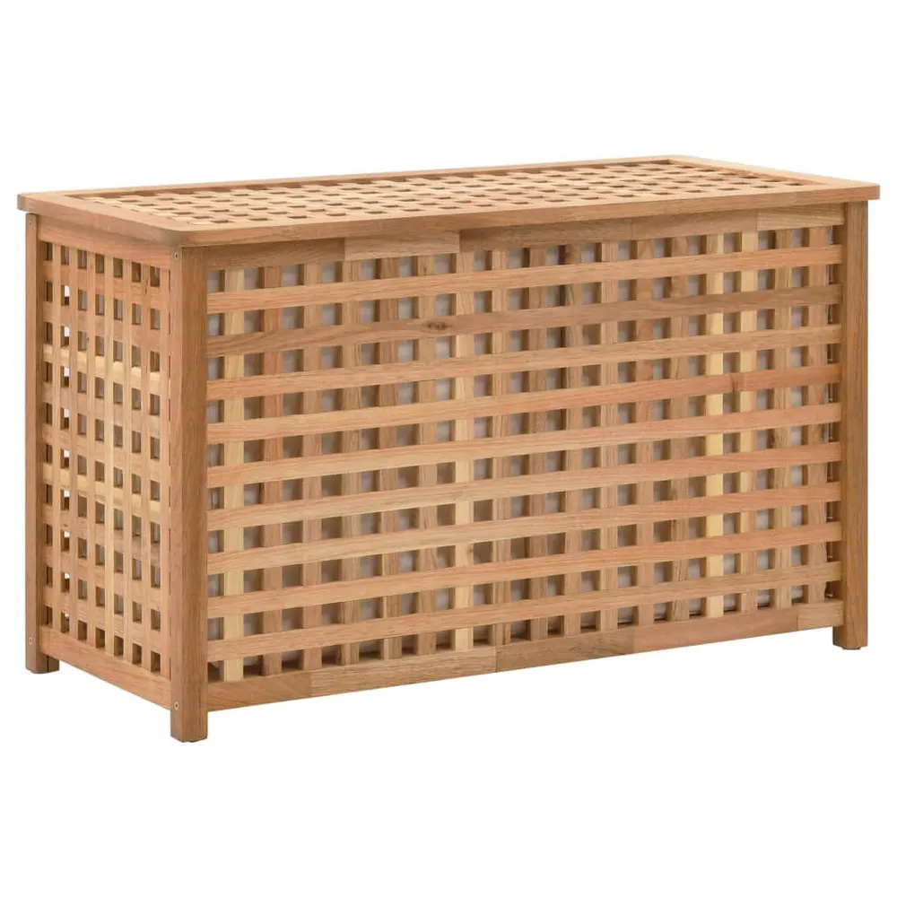 Cesto de Roupa Suja Arca para roupa suja 77,5x37,5x46,5 cm madeira nogueira maciç