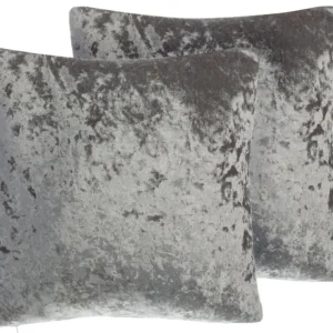 Set 2 Flanela Cushions 45 x 45 Grey HOSTA