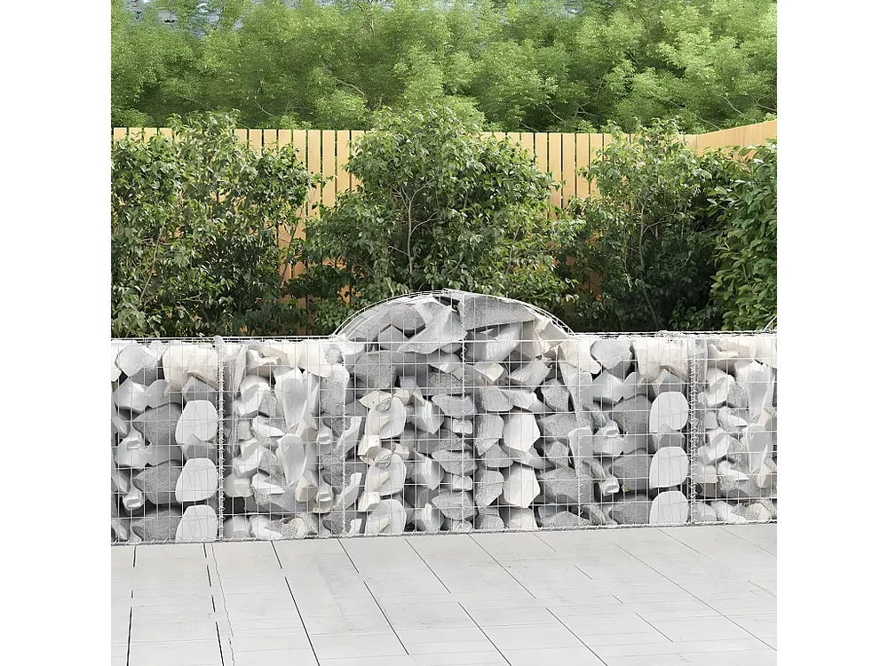 Separador de Roupas Cesto gabião arqueado 200x50x80/100 cm ferro galvanizado