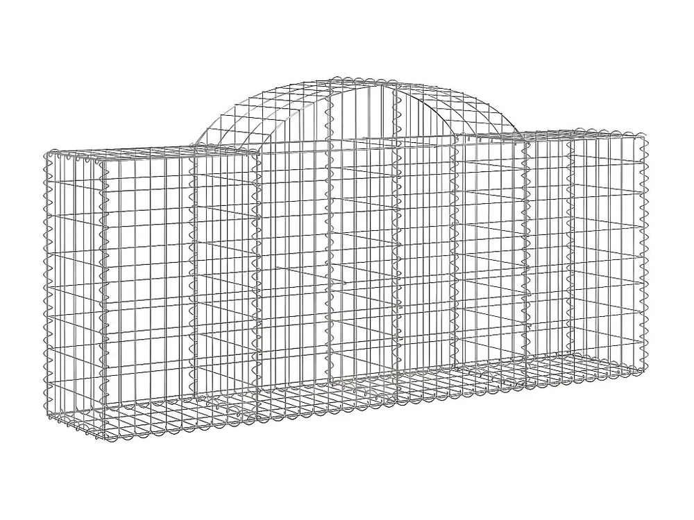 Separador de Roupas Cesto gabião arqueado 200x50x80/100 cm ferro galvanizado