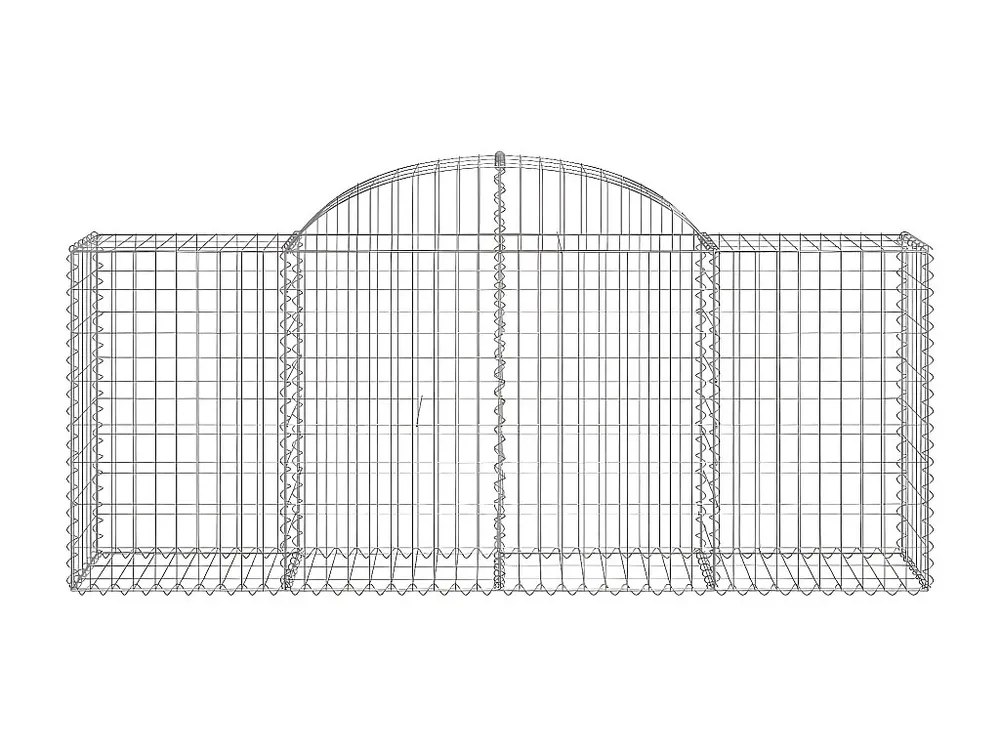 Separador de Roupas Cesto gabião arqueado 200x50x80/100 cm ferro galvanizado