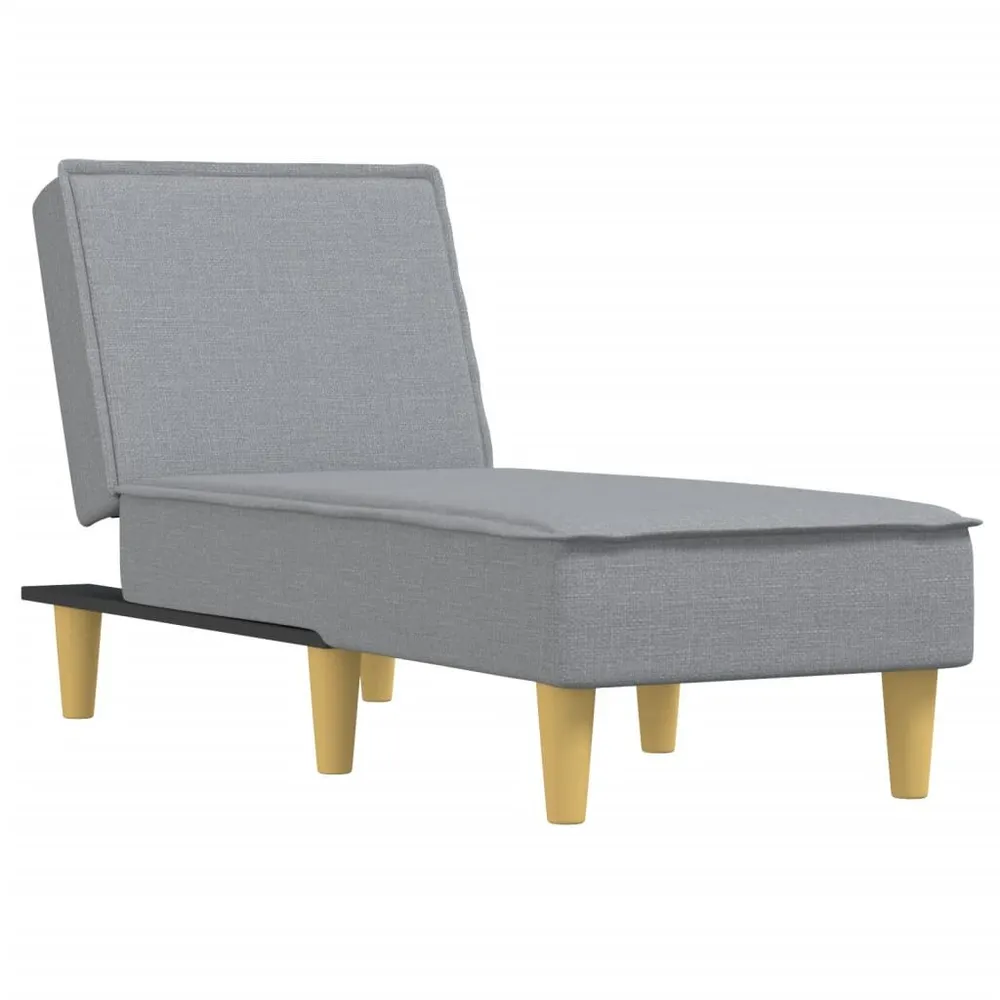 Chaise longue tecido cinzento-claro Couro Ecológico