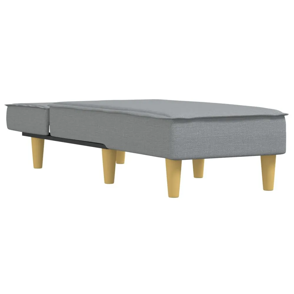 Chaise longue tecido cinzento-claro Couro Ecológico