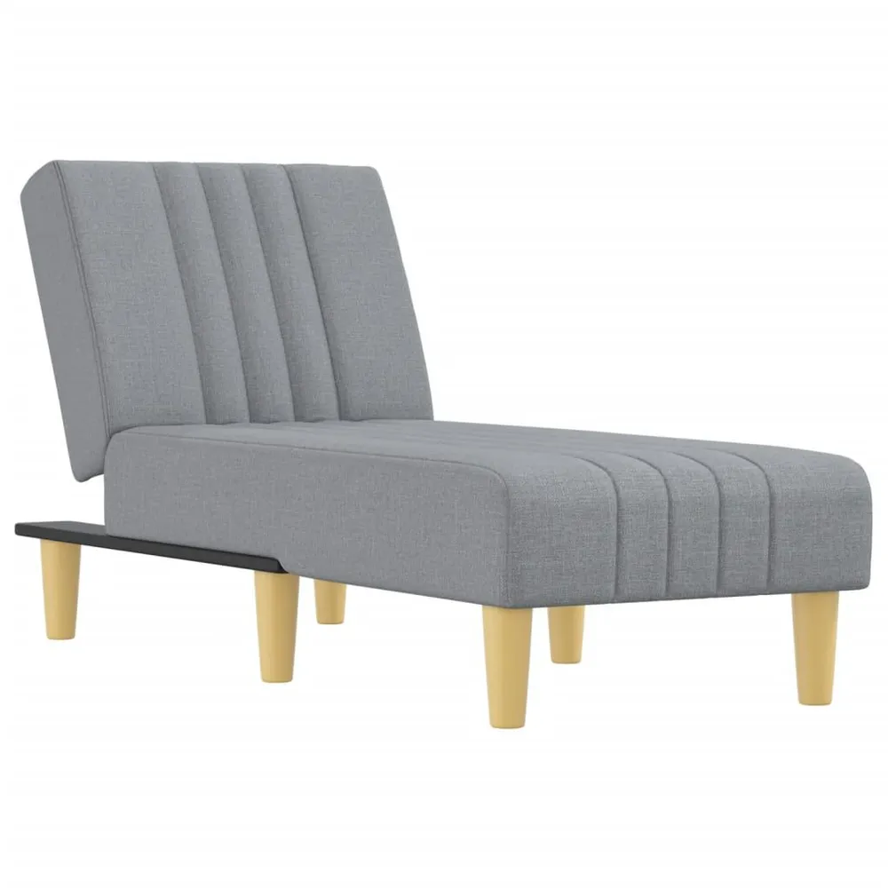 Chaise longue tecido cinzento-claro para Assistir TV
