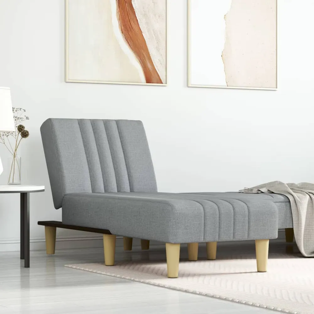 Chaise longue tecido cinzento-claro para Assistir TV