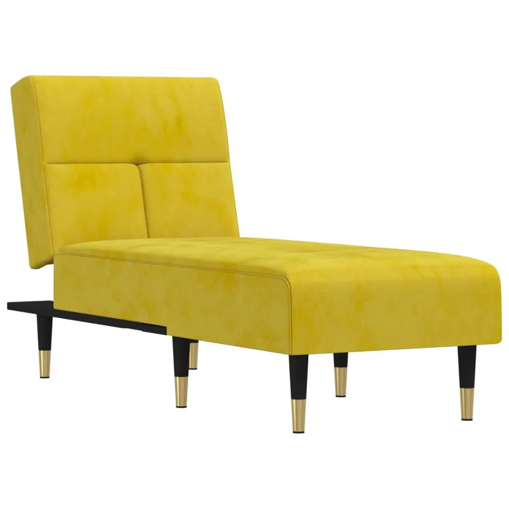 Design Premium Chaise longue veludo amarelo