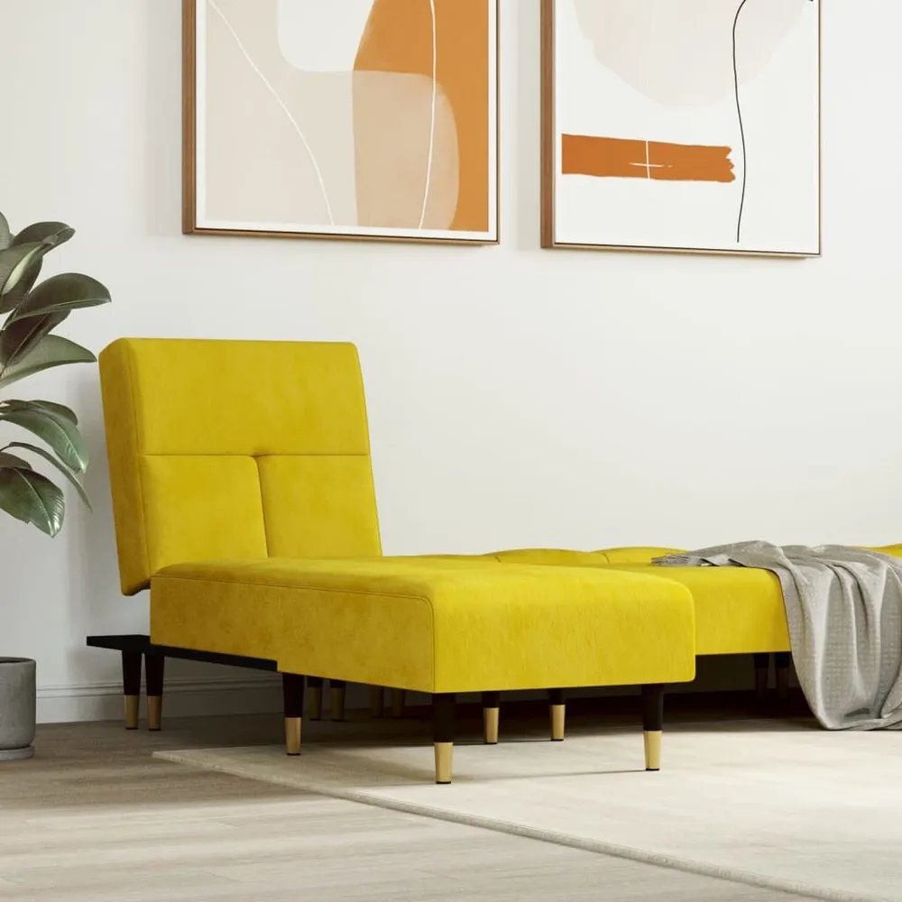 Design Premium Chaise longue veludo amarelo