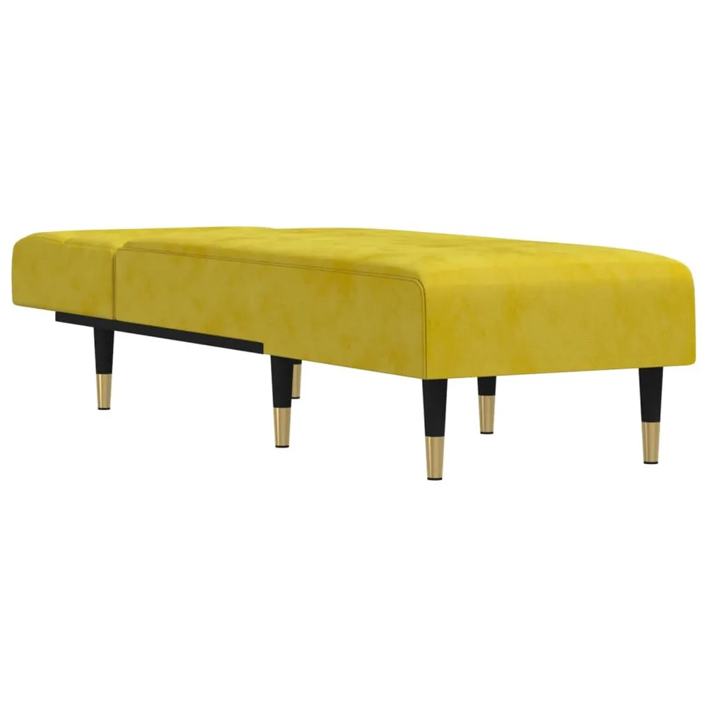 Design Premium Chaise longue veludo amarelo