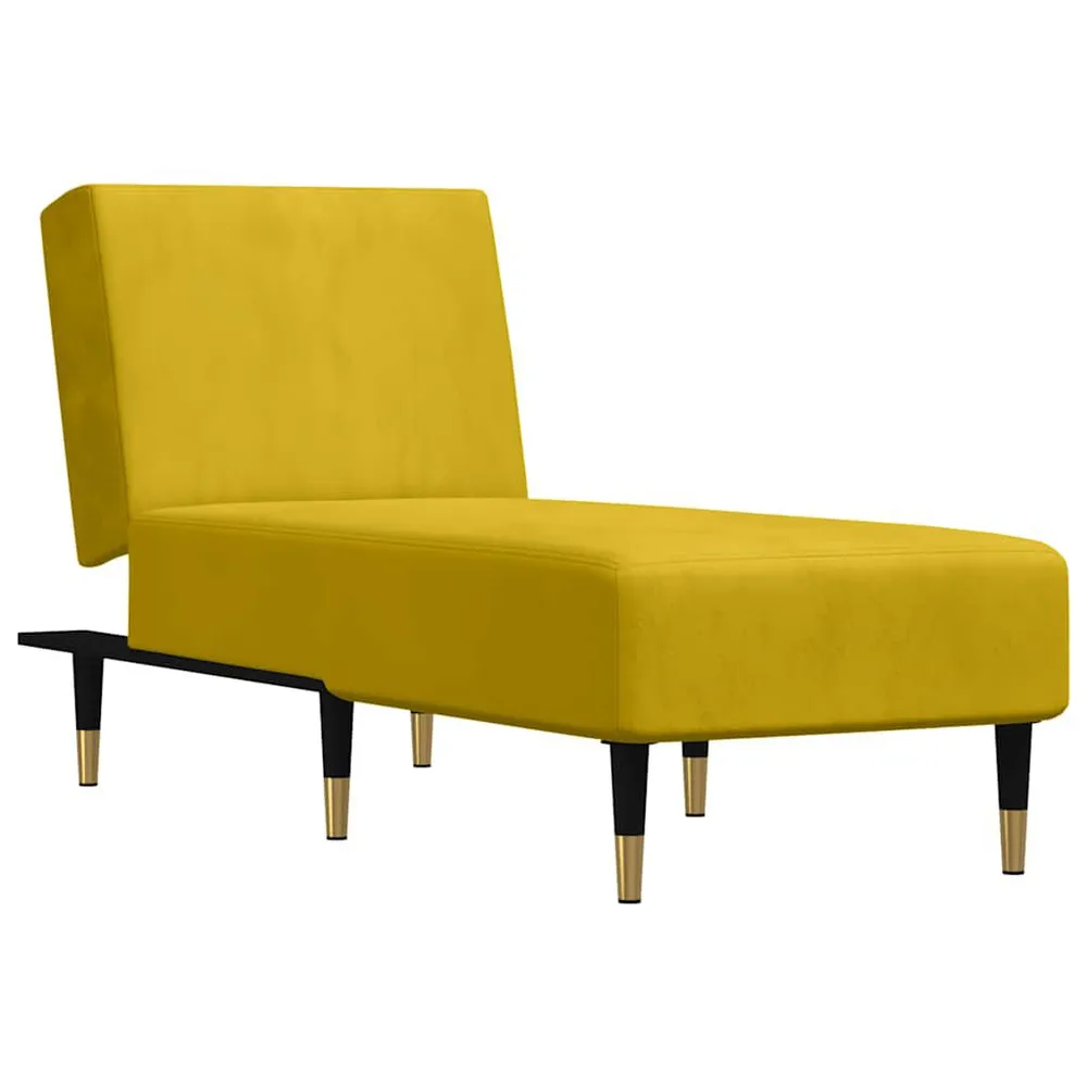 Poltrona Reclinável Chaise longue veludo amarelo