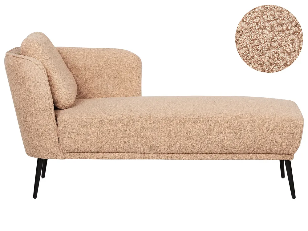 Rack para Eletrônicos Chaise-longue em tecido bouclé creme à esquerda ARTHEZE