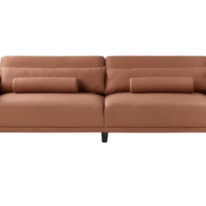 3 Seater Faux Leather Sofa Castanho ANGE