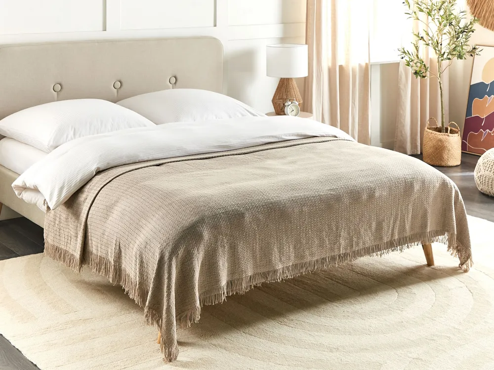 Cobertor Térmico Colcha YERBENT Algodão 200 x 220 cm Taupe