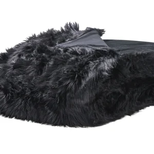 Colcha DELICE Tecido 200 x 220 cm Preto com 2 Almofadas Combinadas