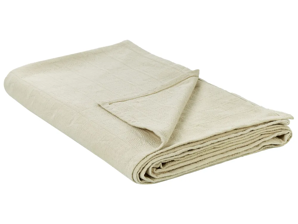 Colcha MARAKA Algodão 150 x 200 cm Creme evidente para Aquecimento Rápido