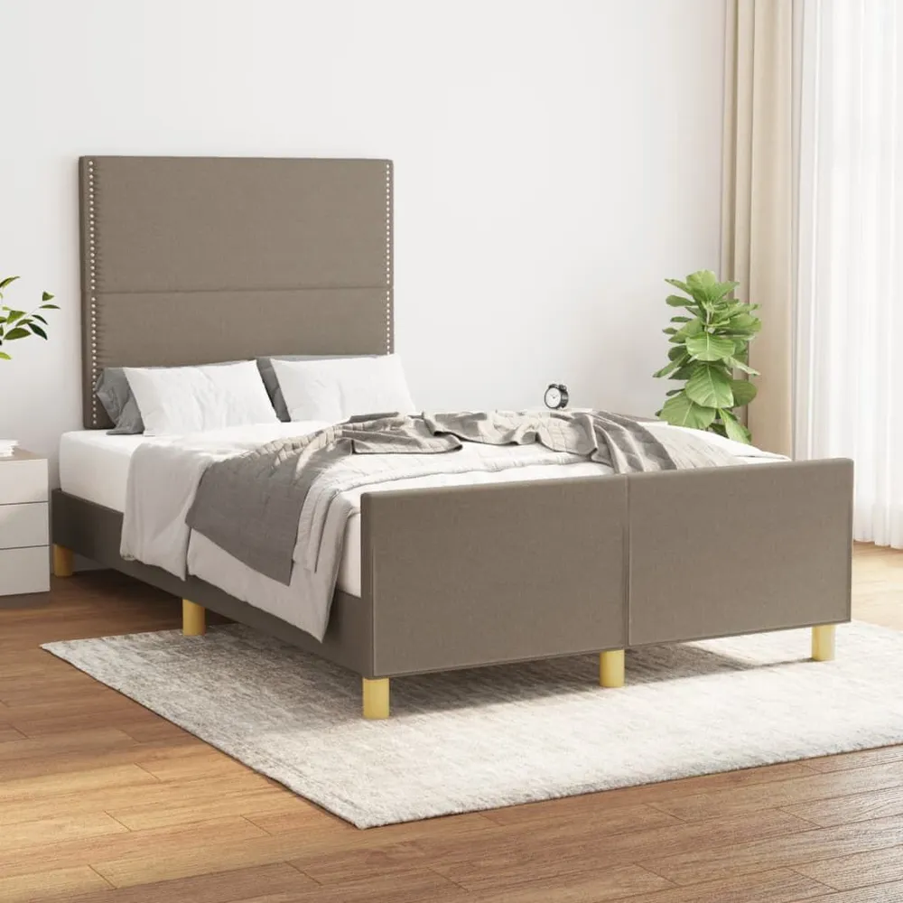 Jogo Completo Estrutura de cama sem colchão 120x190cm tecido cinzento