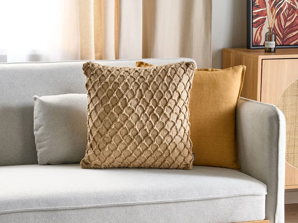100% algodão Cushion 45 x 45 cm Beige COLLOMIA