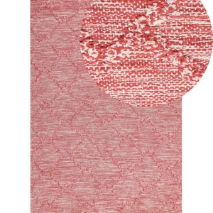 Algodão Area Rug 140 x 200 cm Red NIGDE