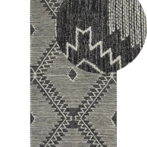 De algodão Area Rug 80 x 150 cm Black and White ARBAA