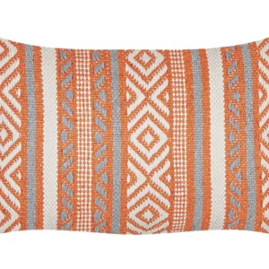 Algodão Cushion Geometric Pattern Orange and White 30 x 50 cm INULA