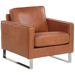Armchair VIND Faux Leather Golden Café