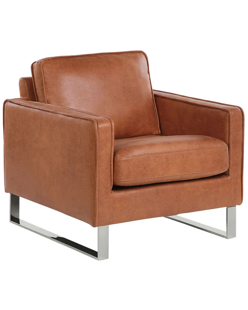 Armchair VIND Faux Leather Golden Café