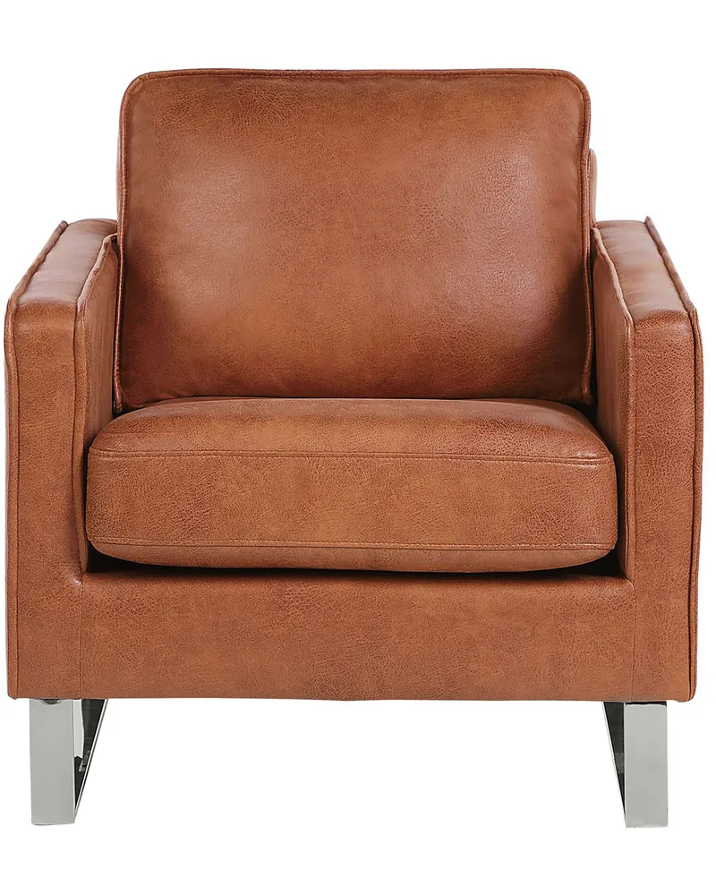 Armchair VIND Faux Leather Golden Café