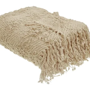 Blanket VELLA Cotton 150 x 200 cm Cor creme