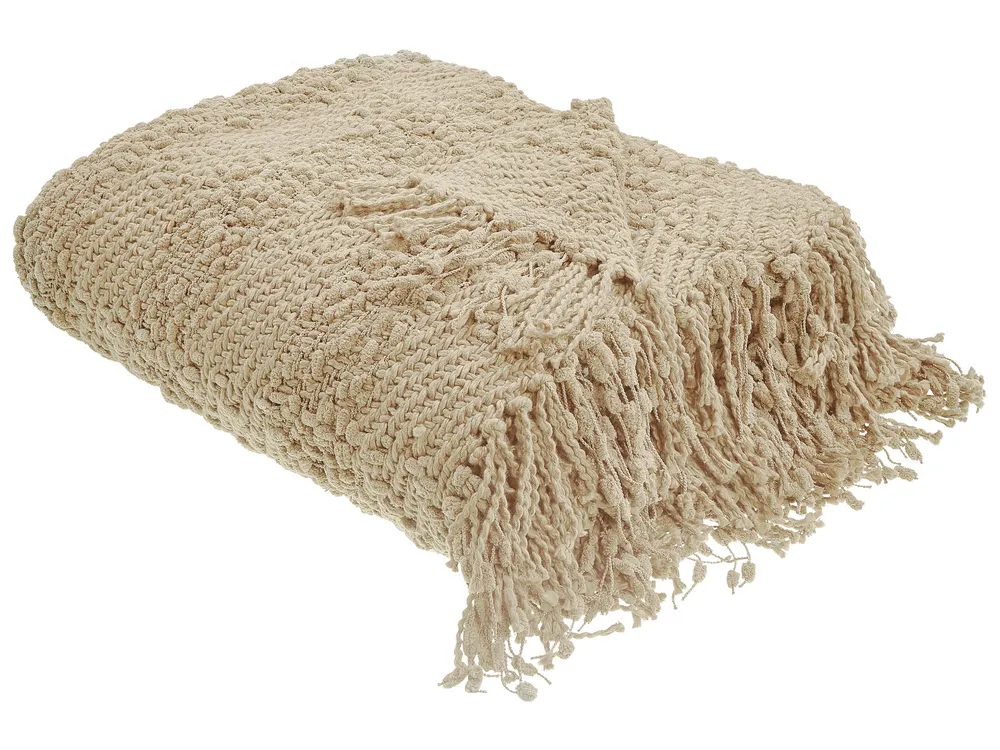 Blanket VELLA Cotton 150 x 200 cm Cor creme