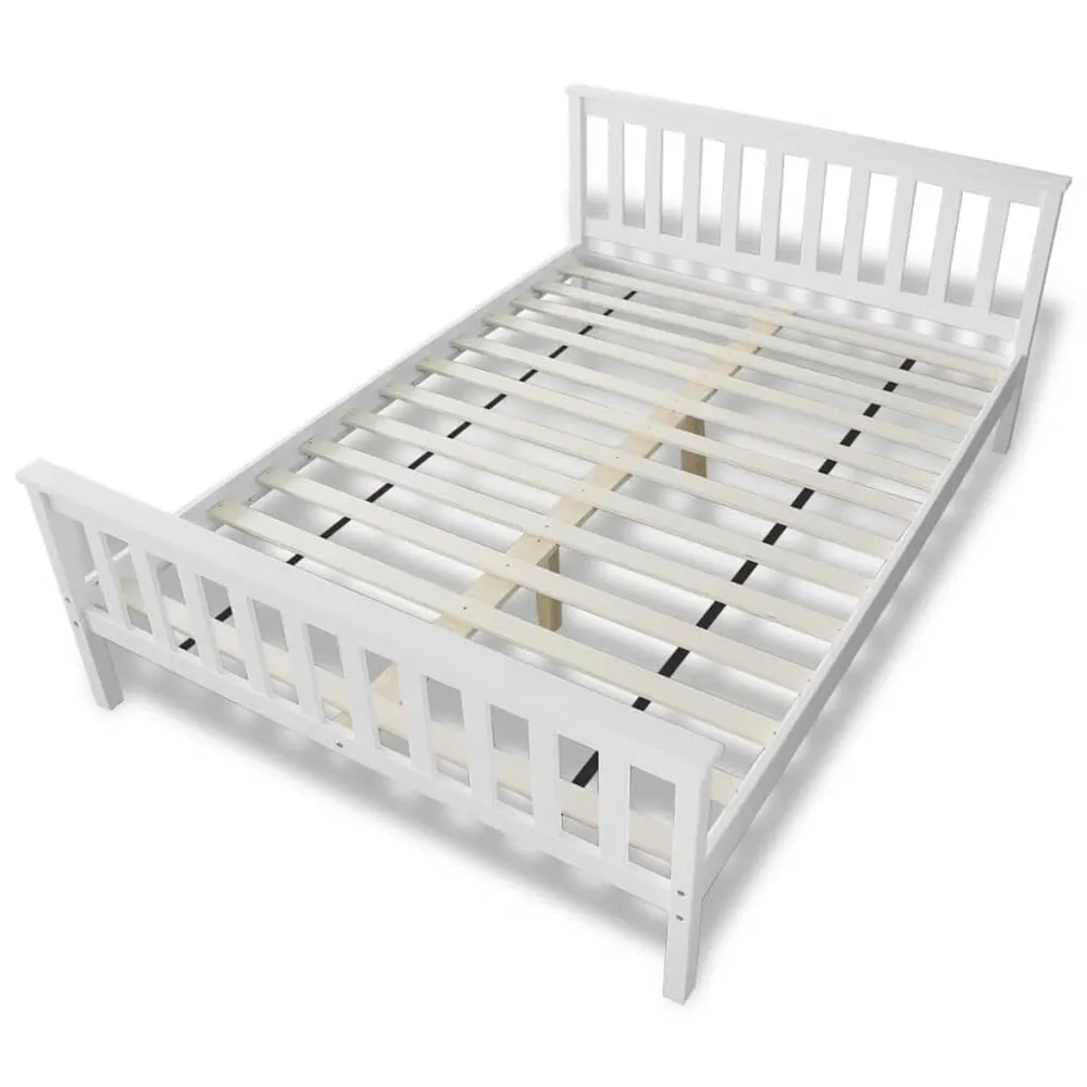 Cama com colchão 140x200 cm madeira de pinho maciç | Inflação Rápida |